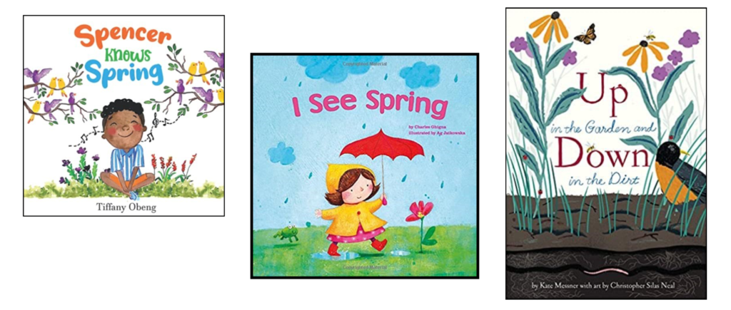 Up and Down, I See Spring, Spencer Knows Spring book covers