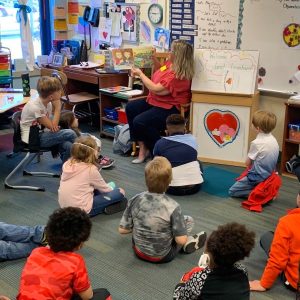 Kids listening to a story.